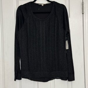 Lucky Brand Black Glitter Sweater Top L